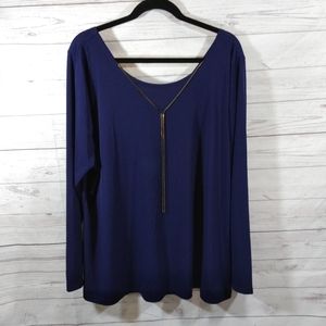 🎉 Lane Bryant long sleeve top attached necklace